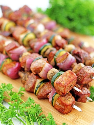 Grilled Vegetables and Steak Kabobs Recipe