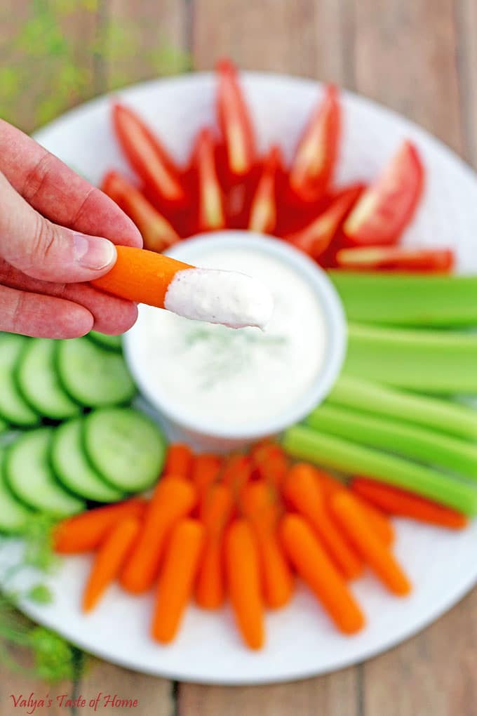 This Homemade Caesar Dressing is great for dipping!