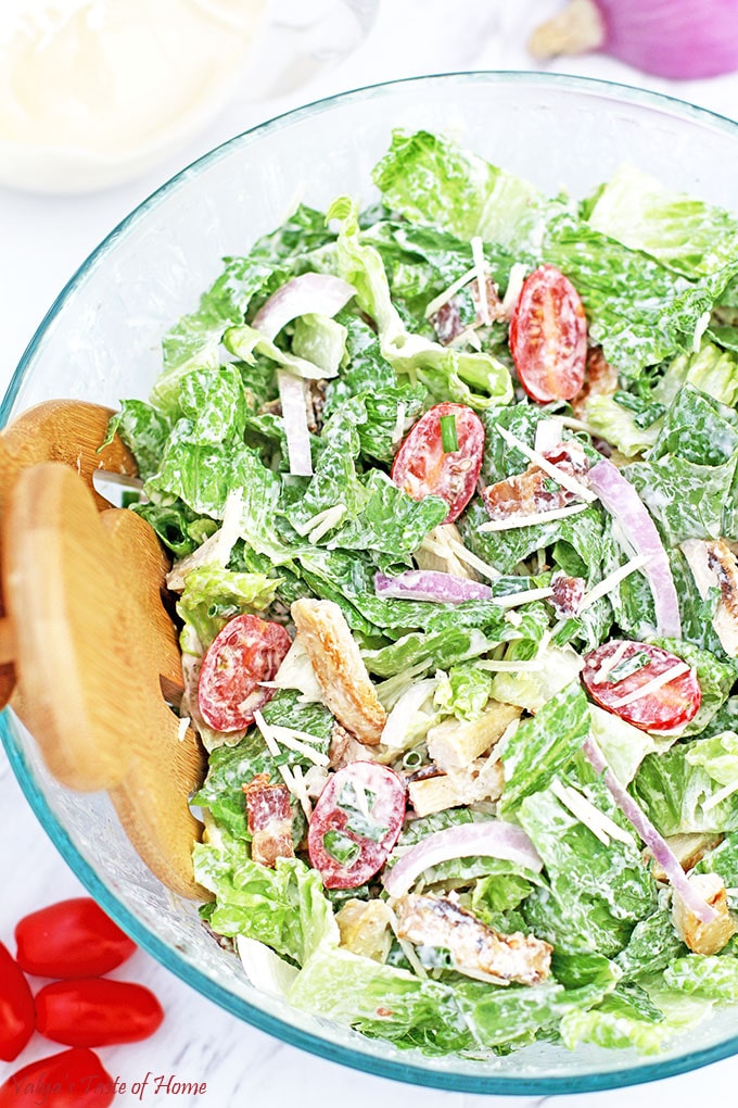 BLT Caesar Salad Tortilla Wraps