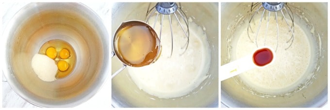 Beat eggs and sugar with a stand mixer on high until foamy and thick, about 5 minutes. 