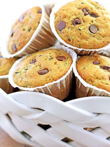 These Zucchini Chocolate Chip Muffins are delicious, tender, and perfect for using up all that summer zucchini. They're also freezer-friendly, making them an awesome breakfast or snack.