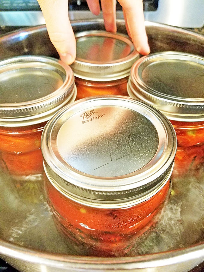 I grew up with canning fruits and vegetables with my mom and still enjoy doing it to this day. I’ve tried a few different blends in the past. This particular Canned Tomatoes Recipe is my aunt Lyuda’s, and the one that takes the number one spot for me. 