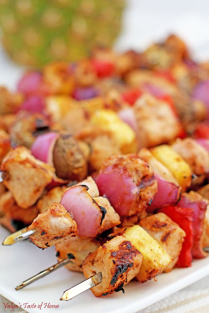 Grilled Hawaiian Chicken Kabobs