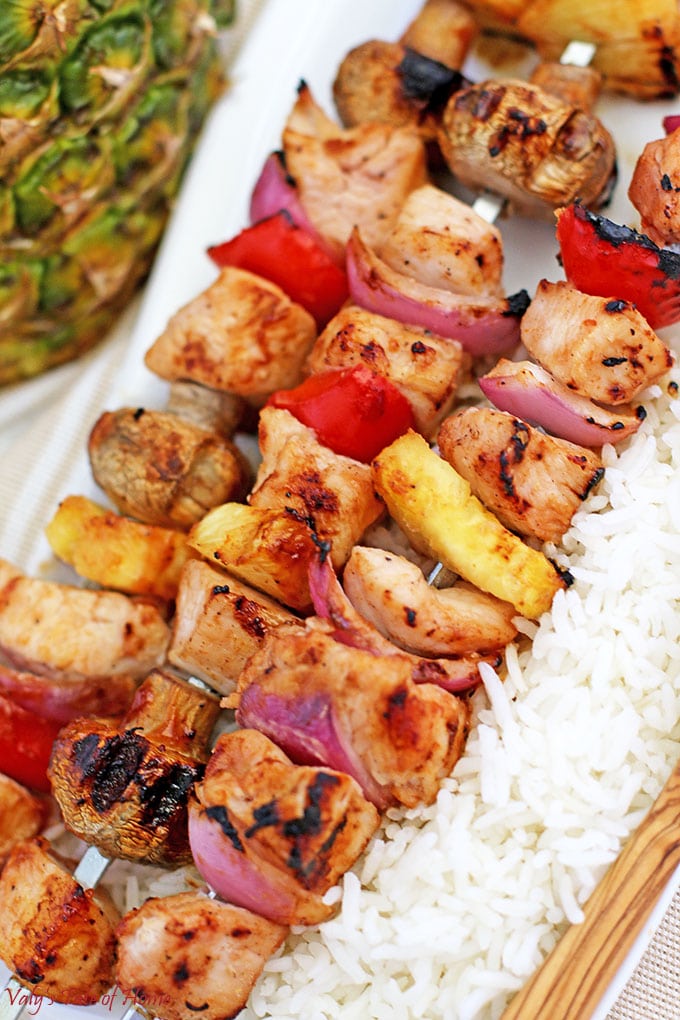 Grilled Hawaiian Chicken Kabobs