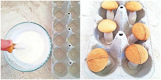 baked mushrooms cookies, beautiful dessert, butter, Christmas cookies, cocoa chocolate chips ganache, decor cookies, decor dessert, egg whites glaze, fall baking, home eggs, Mushroom Cookies Recipe, organic flour, organic sugar, poppy seeds