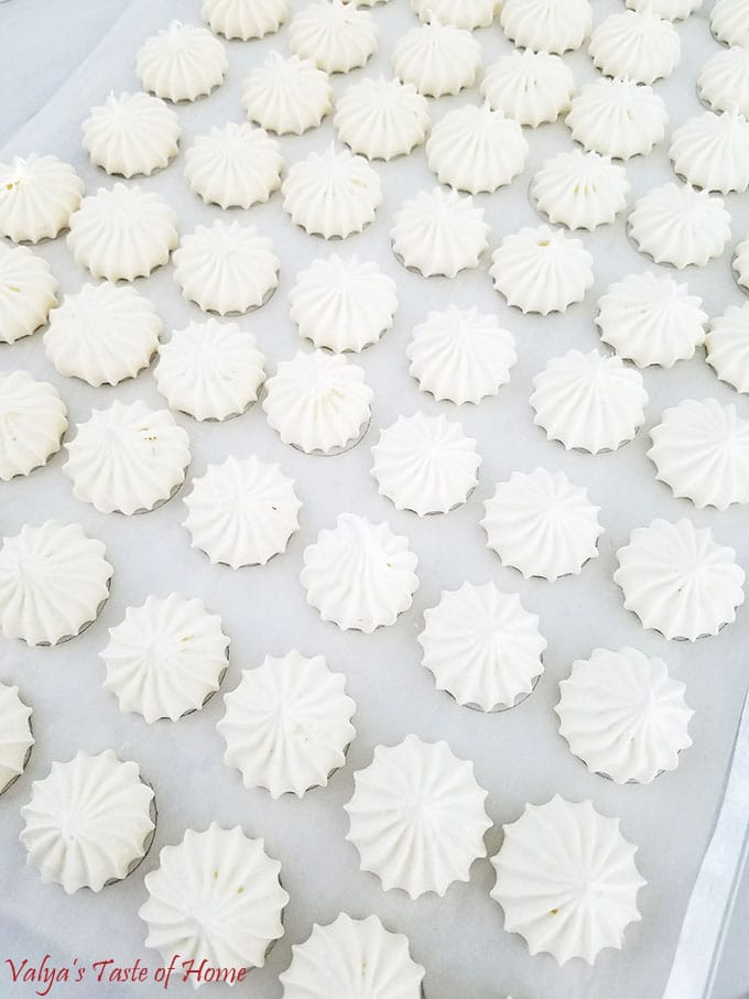 Once done, remove from the oven. Your delicious, sparkly Meringue Cookies are ready to be served.