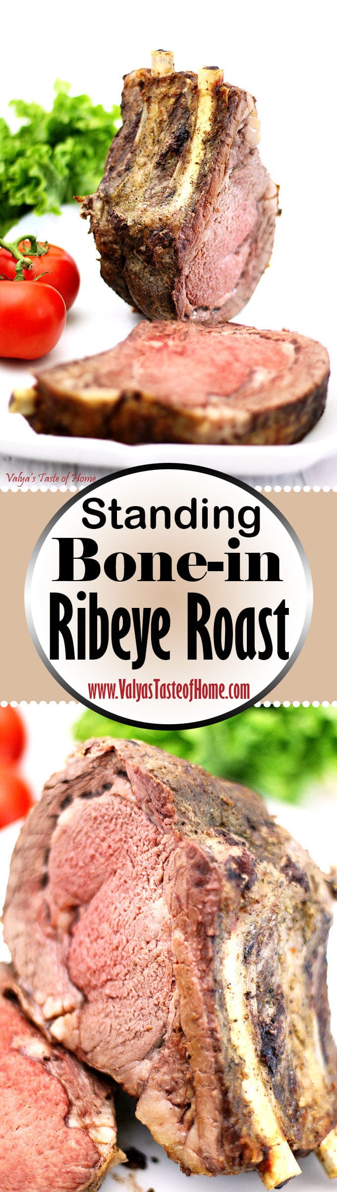 beef, bone-in rib roast, bone-in steak, juicy, ribeye steak, roasted standing bone-in steak, so delicious, soft, standing beef steak, Standing Bone-in Ribeye Roast Recipe, steak, tender