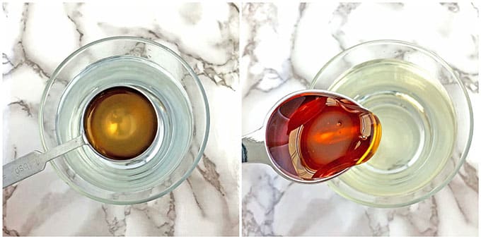 Combine water, apple cider vinegar, and honey in a glass cup.