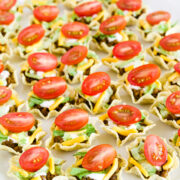 These taco bites are a fun, festive, and truly adorable finger food that will be gobbled up instantly at any party, or special occasion.