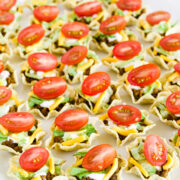 These taco bites are a fun, festive, and truly adorable finger food that will be gobbled up instantly at any party, or special occasion.
