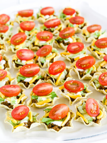 These taco bites are a fun, festive, and truly adorable finger food that will be gobbled up instantly at any party, or special occasion.