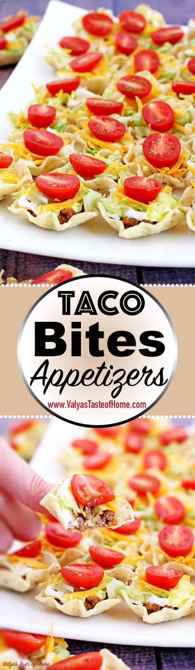 beautiful appetizers, cheddar cheese, Cinco de Mayo, decor appetizer, delicious appetizers, holiday food, kids aproved, kids love it, lettuce, mini cherry tomatoes, mini tacos, Taco Bites Appetizers
