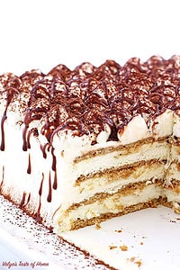 Tiramisu Cake combines tiramisu with cake for a treat you'll love! My recipe includes s'mores for a delicious American twist on this classic Italian dessert.