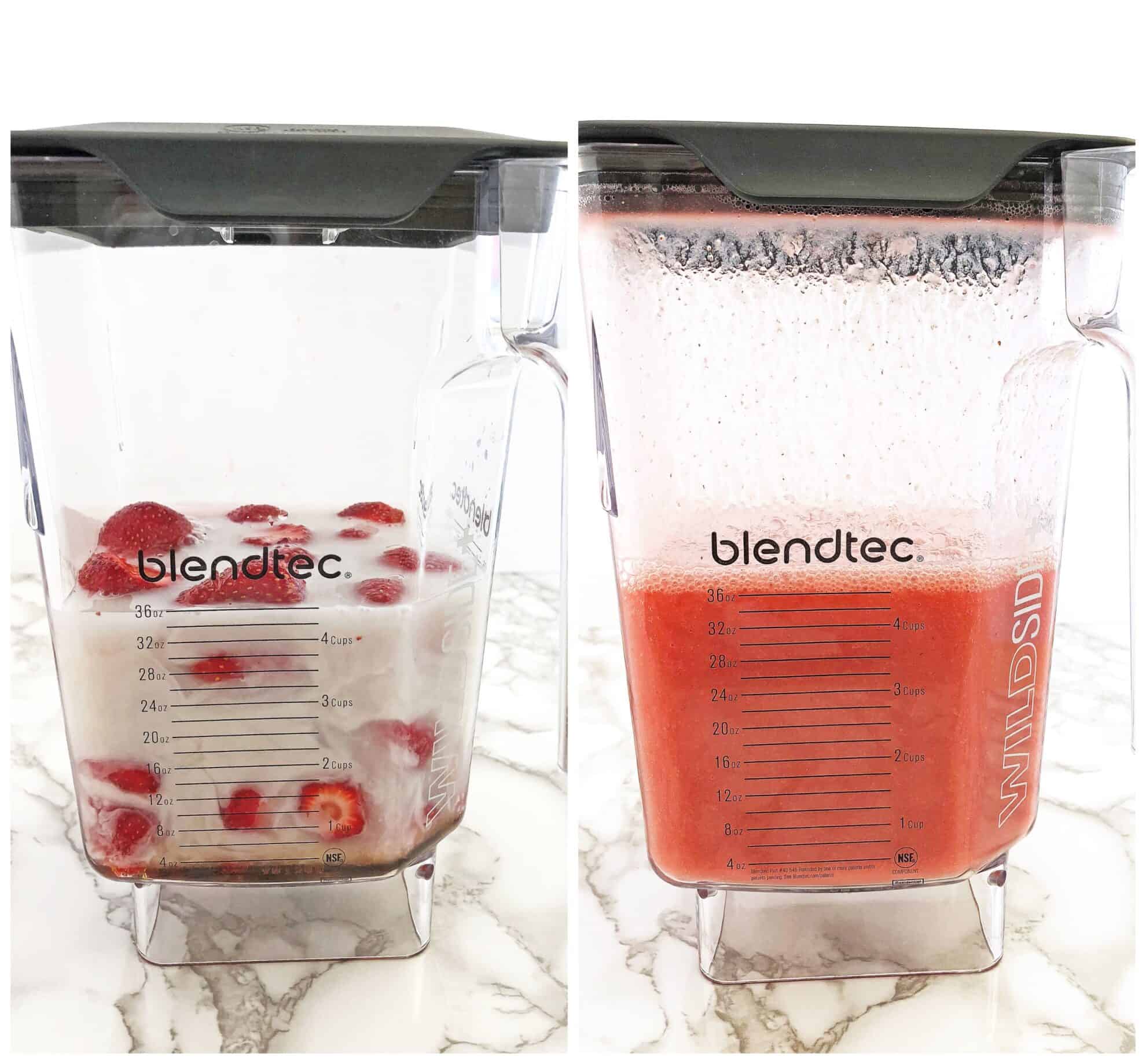 Now blend everything together for 2 minutes (or press the smoothie cycle twice on Blendtec blender).