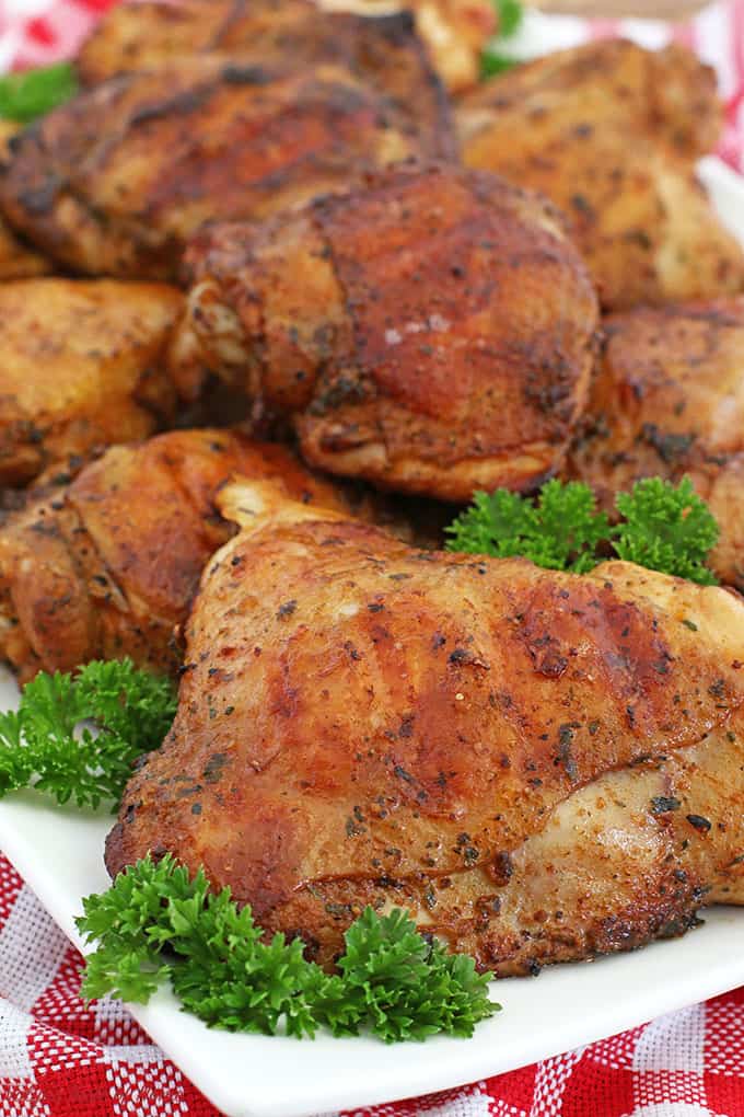 This Grilled Marinated Chicken Thighs recipe is super easy and delicious. The chicken thighs turn out perfect and juicy every time. If you are looking for a crowd-pleasing recipe, you found the one!