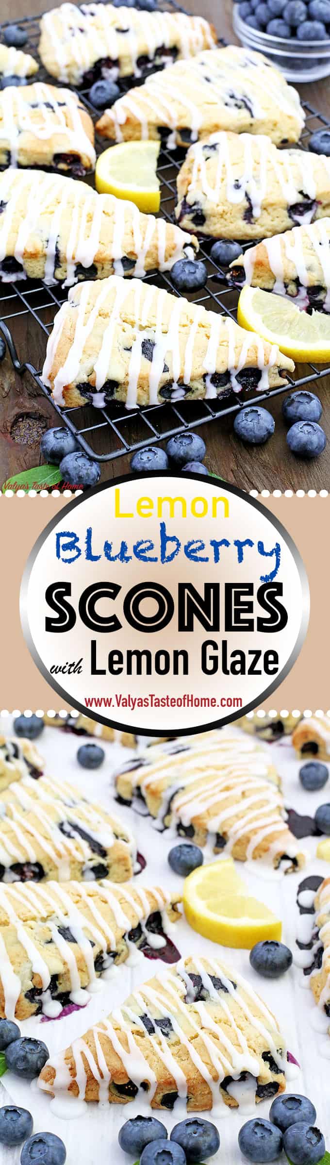 These Lemon Blueberry Scones with Lemon Glaze are light, moist, and fluffy. They have just the right amount of sweetness, drizzled with lemony goodness, which makes them taste simply scrumptious! Scones make a perfect breakfast, brunch, or an afternoon coffee break.