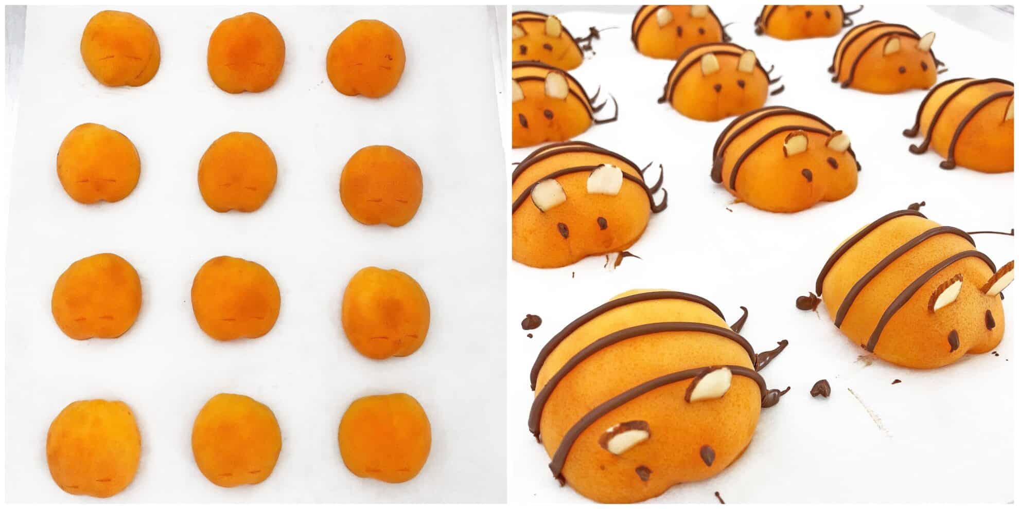 agar-agar, Apricot Bee Cake Recipe, apricot bees, apricot cake, cake, cake recipe, dessert, easy recipe, fresh apricot, kid-friendly dessert, kids love it, sheet cake, summer dessert