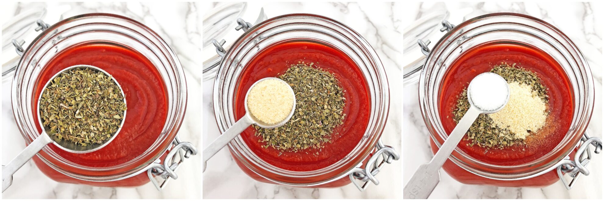 Making this Easy Homemade Pizza Sauce Recipe at home couldn’t be any easier! It’s even faster than running to the grocery store and much healthier. The taste of the two can’t be compared!