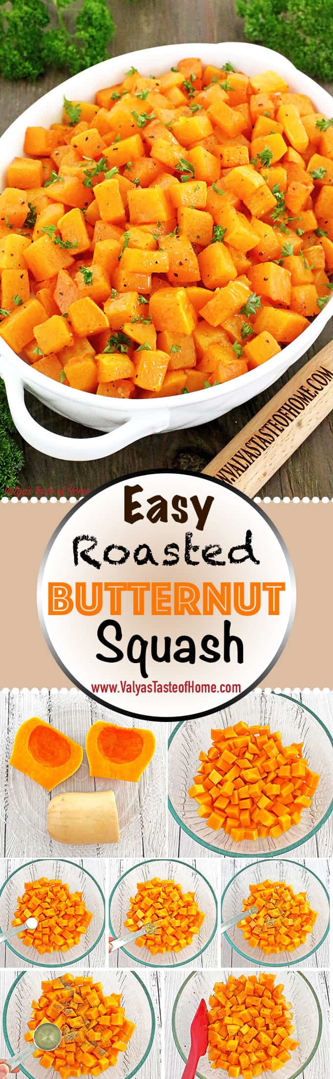 Easy Roasted Butternut Squash Recipe is very nutritious, tasty, and quick to make. Another fall staple, and a must-have at your Thanksgiving gathering. It’s beautiful and deep color that matches the season to decorate your table, and it’s delicious, smooth taste and texture.