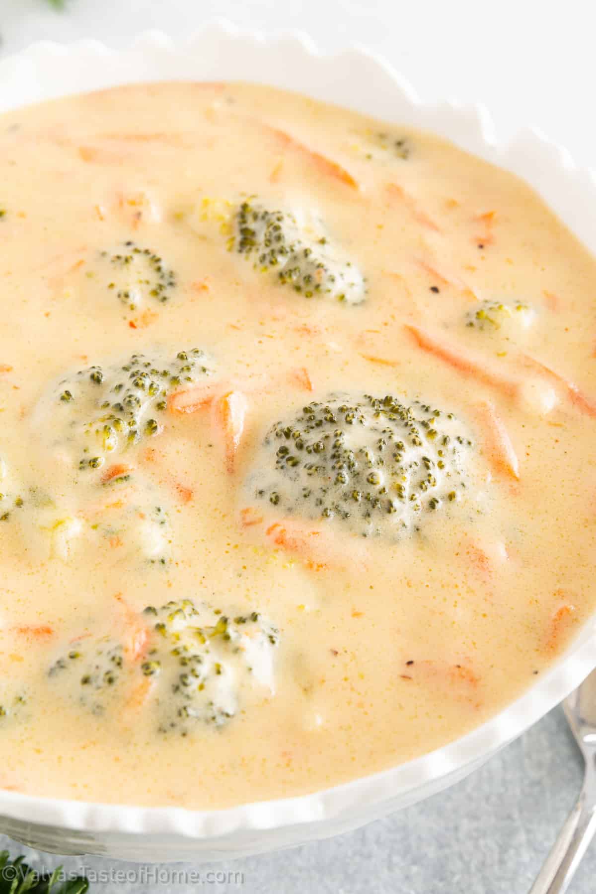 This Broccoli and Cheddar Soup combines the delicious flavors of tender broccoli in a creamy soup that has the perfect silky texture and includes cheddar cheese to just the right level! 