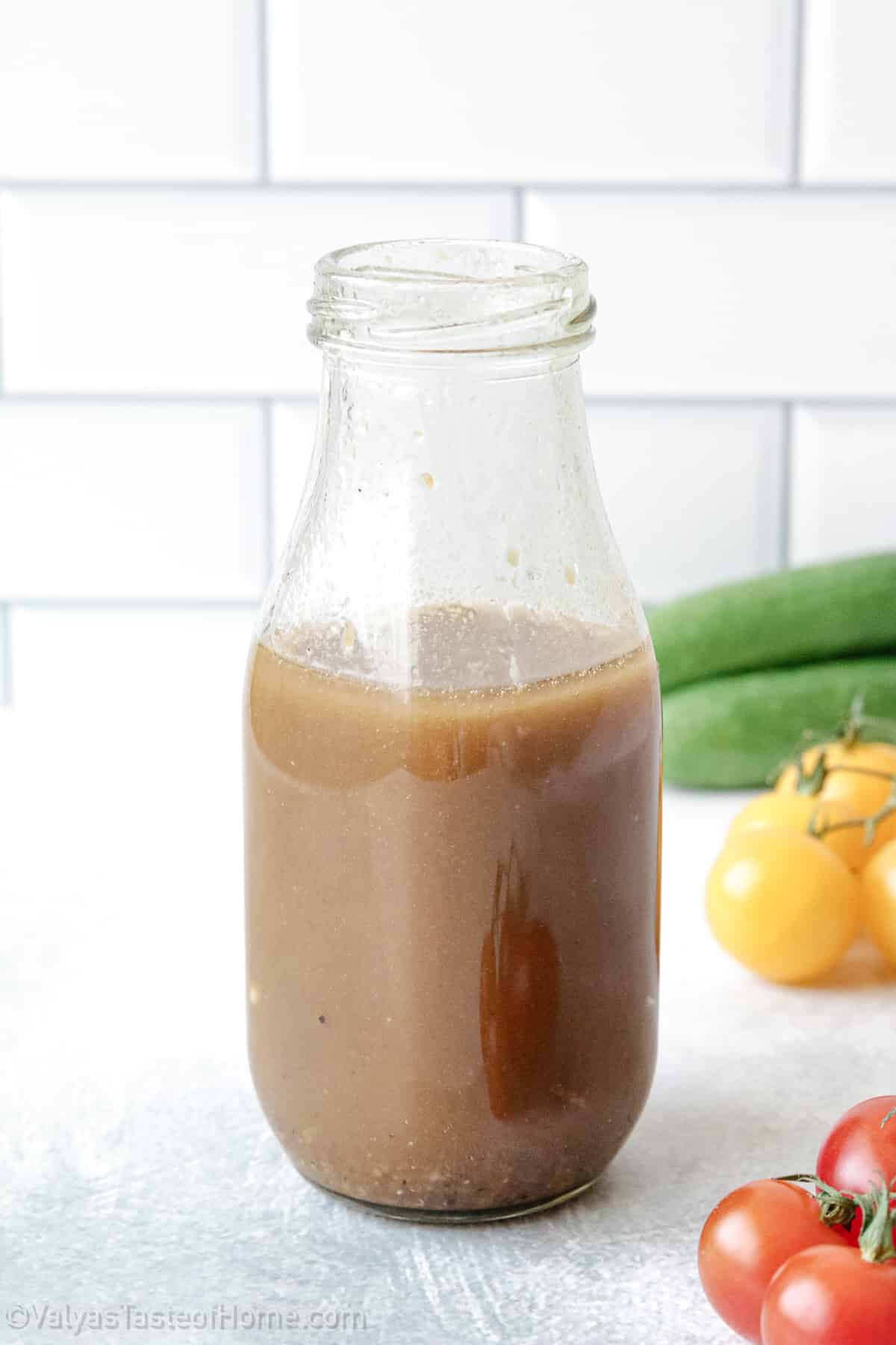 This delicious Homemade Balsamic Vinaigrette Dressing will give you the sweet and tart flavor of balsamic vinaigrette, with the perfect ratio of olive oil and ingredients such as salt, pepper, and garlic for the best dressing ever.