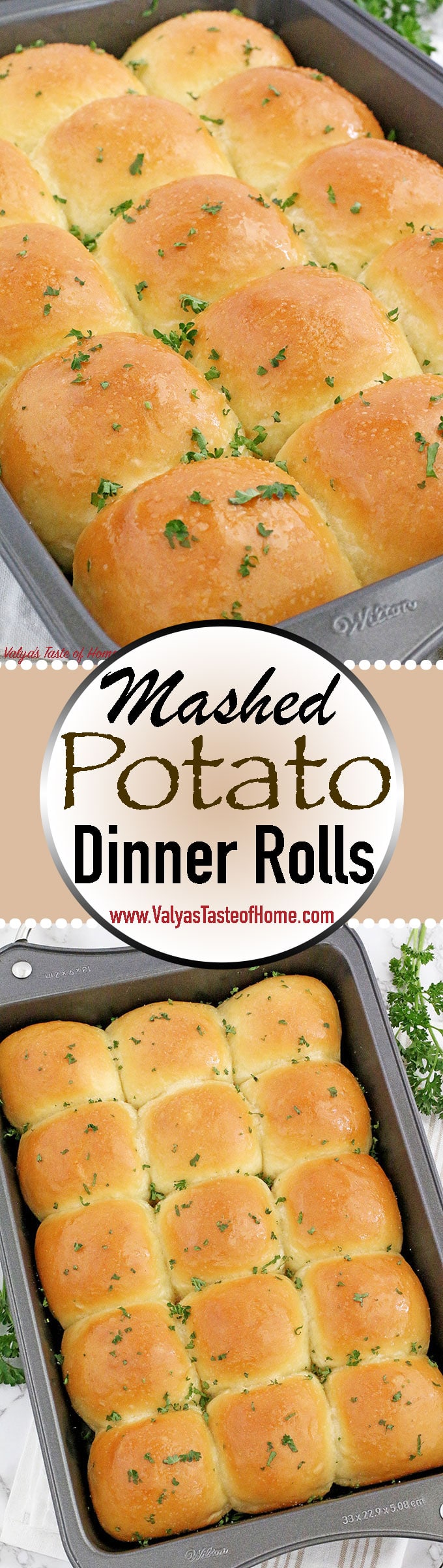 These super soft as a brand-new pillow Mashed Potato Dinner Rolls are comforting, flavorful, light, tender, fluffy and absolutely amazing! #mashedpotatoesdinnerrolls #dinnerrolls #easyrecipe #valyastasteofhome