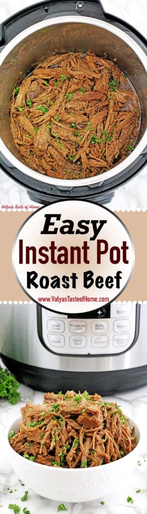 Easy Instant Pot Roast Beef Recipe - Valya's Taste of Home