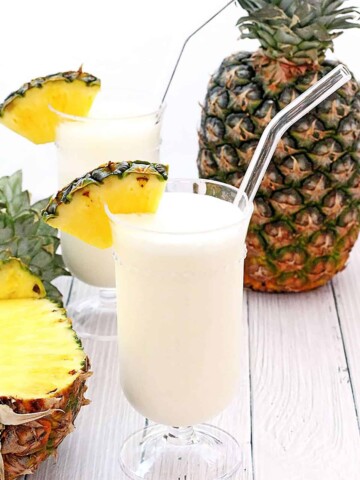 This delicious Piña Colada Smoothie has the perfect creamy texture and only takes 5 minutes to make! My recipe will give you the classic Piña Colada flavor that’s perfect for the family!