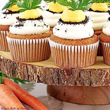 These carrot cake cupcakes have a deliciously moist crumb and are made of freshly grated carrots! Plus the homemade cream cheese frosting is an ideal combo!