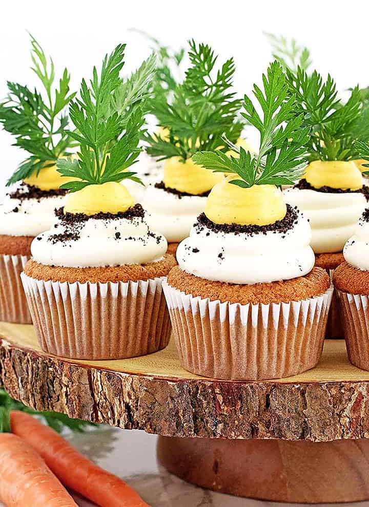These carrot cake cupcakes have a deliciously moist crumb and are made of freshly grated carrots! Plus the homemade cream cheese frosting is an ideal combo!
