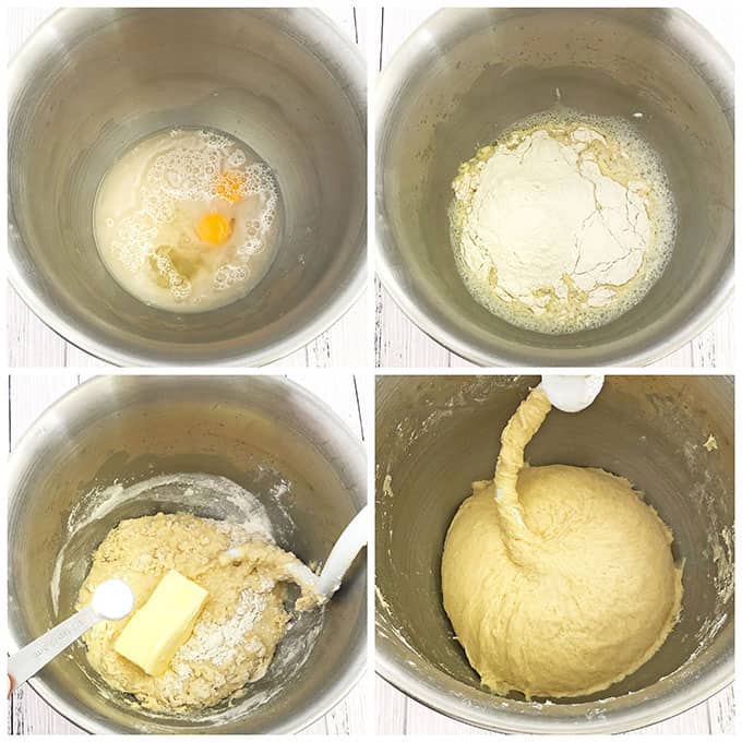 I usually stop adding flour as soon as the dough stops sticking to the sides of the bowl and my mixing utensil.