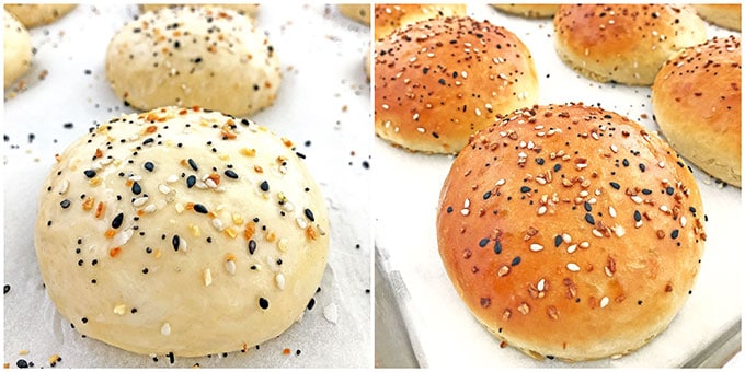 This Pillow Soft Burger Buns Recipe is the only recipe you’ll ever need. These homemade buns are pillow-like soft, tender, rich, so flavorful and perfect for a big juicy burger! Your mixer will do most of the work for. Then all it takes is to shape and bake! You will surprise your family on a burger night, or your guest at your next backyard get-together how tasty they are! 