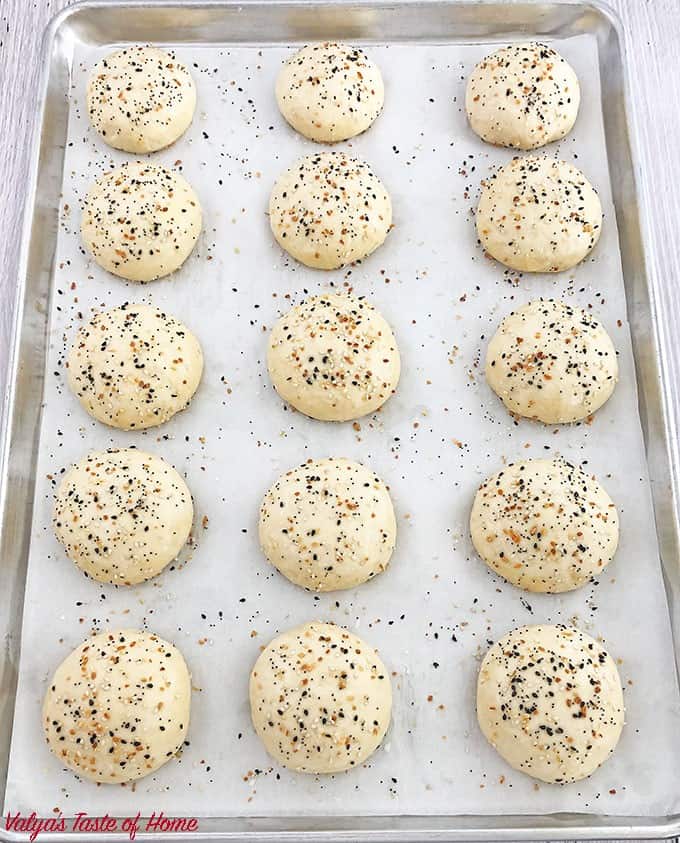 After they're glazed, set the buns back in a warm place and let them proof for another 15 minutes.