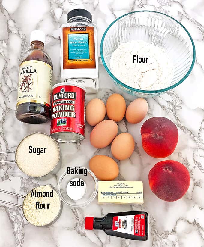 Who can resist a slice of this absolutely scrumptious Almond Peach Coffee Cake? It's light, fluffy, airy, moist, and loaded with peaches. The aroma of almond extract is phenomenal! Then topped and toasted almond slivers, making this cake not only beautiful but gives it a boost in taste as well. Every bite just melts in your mouth.