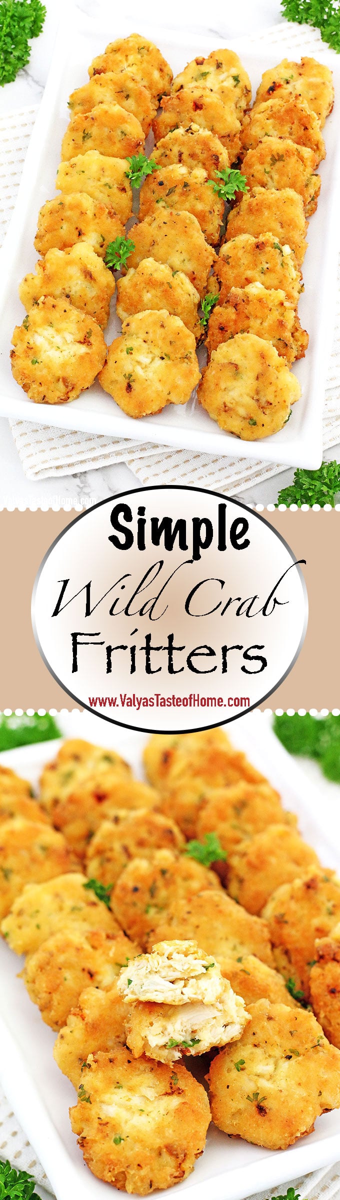 The name says it all! If you like easy recipes then this Simple Wild Crab Fritters Recipe is for you. The most scrumptious crab cakes you can taste. Crisp on the inside, tender and juicy on the inside and the flavors are absolutely incredible.