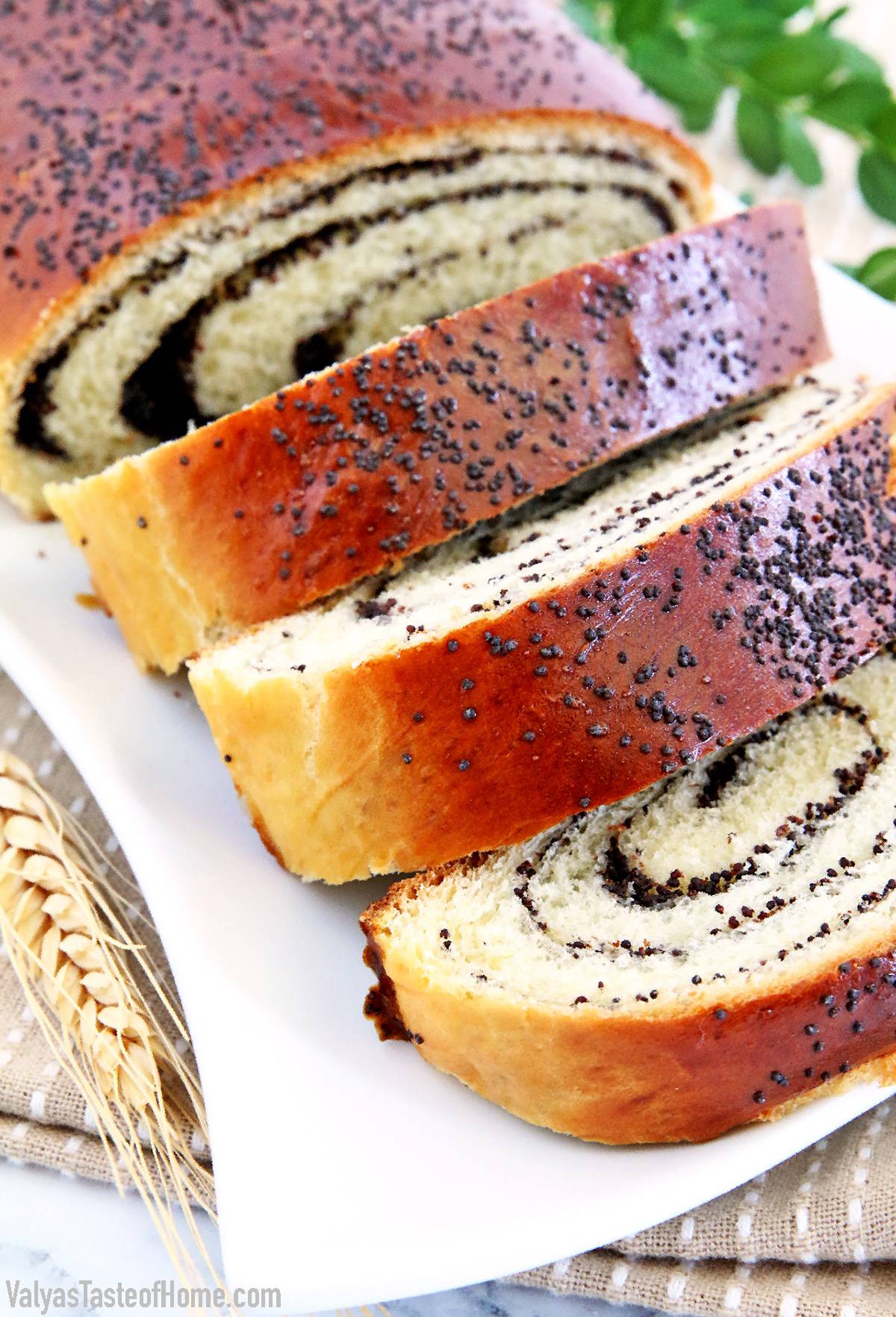 Finally, I'm sharing an age-old Easy Poppy Seed Roll Recipe that never gets old. This is a very special traditional recipe that has been handed down in my family for more years than I can even trace back. Pillow-soft, moist, and so flavorsome. Words even fail to describe how scrumptious it is. #macowiec #poppyseedroll #sweetyeastbread #valyastasteofhome