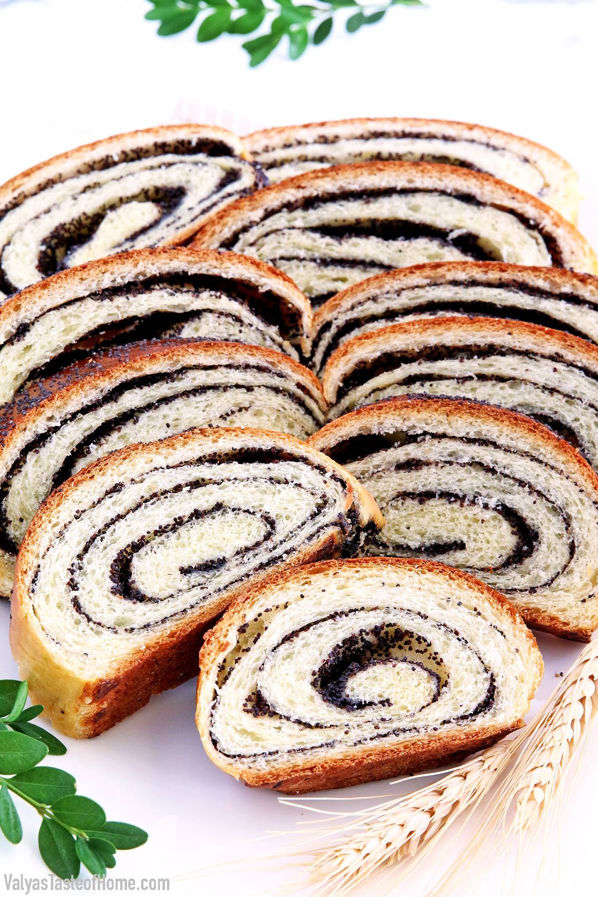 Finally, I'm sharing an age-old Easy Poppy Seed Roll Recipe that never gets old. This is a very special traditional recipe that has been handed down in my family for more years than I can even trace back. Pillow-soft, moist, and so flavorsome. Words even fail to describe how scrumptious it is. #macowiec #poppyseedroll #sweetyeastbread #valyastasteofhome