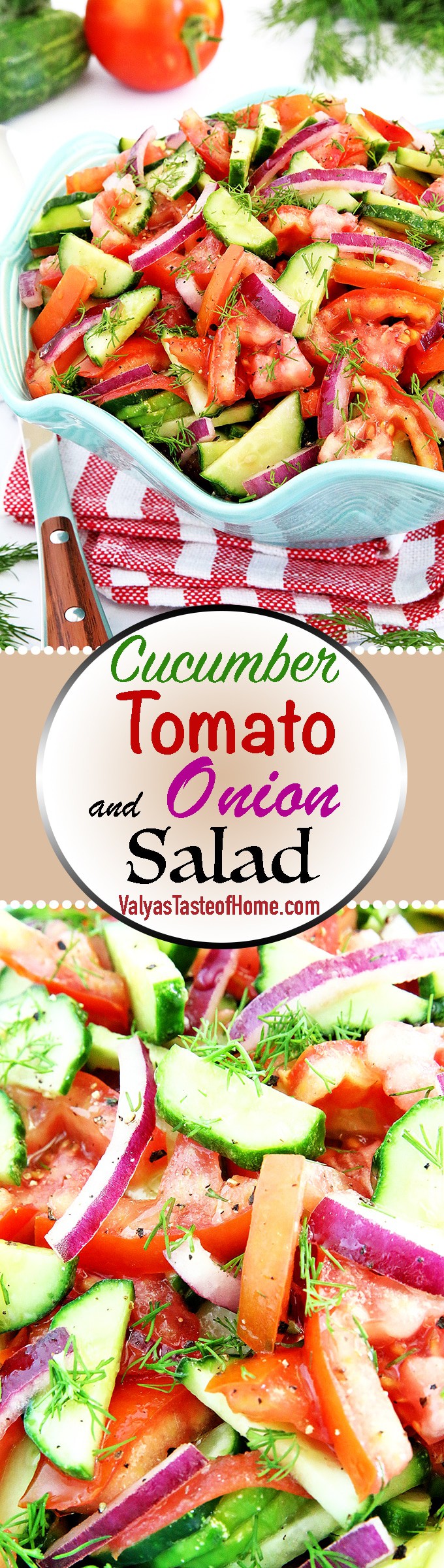 We have this Cucumber Tomato and Onion Salad Recipe most frequently during the summertime not only because these particular veggies grow in abundance but incredibly quick and so simple to produce. #homegrownproduce #freshvegetables #organiclygrown #valyastasteofhome