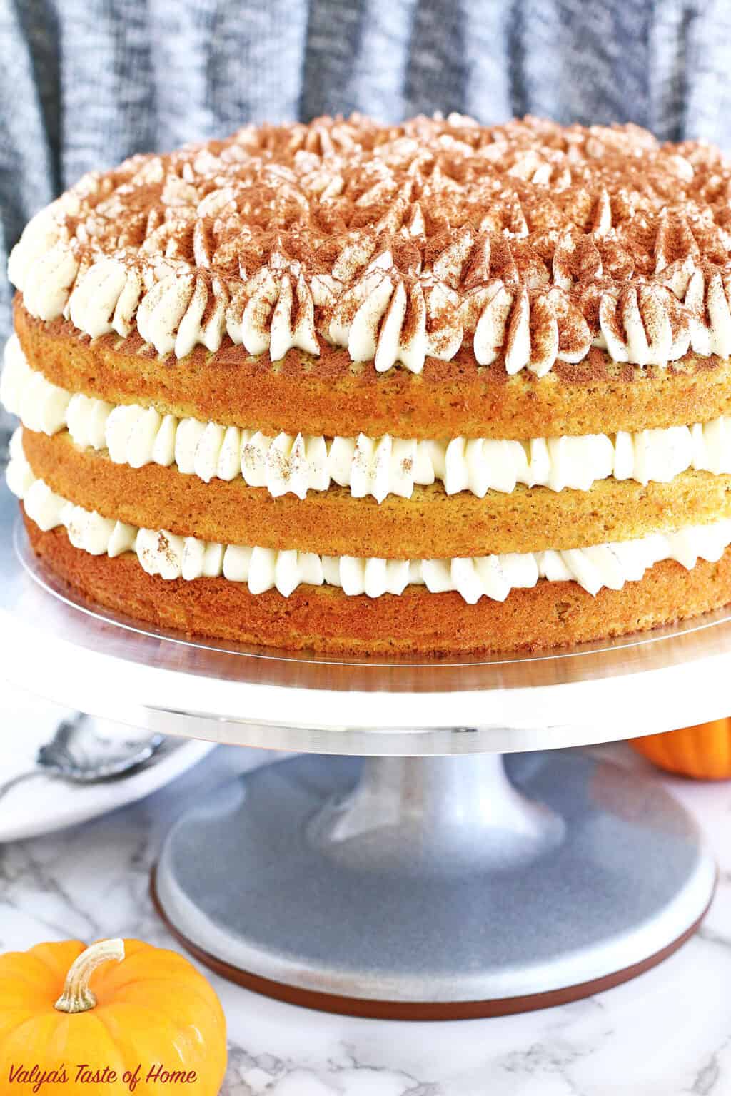 The Perfect Pumpkin Tiramisu (Cake with Cream Frosting)