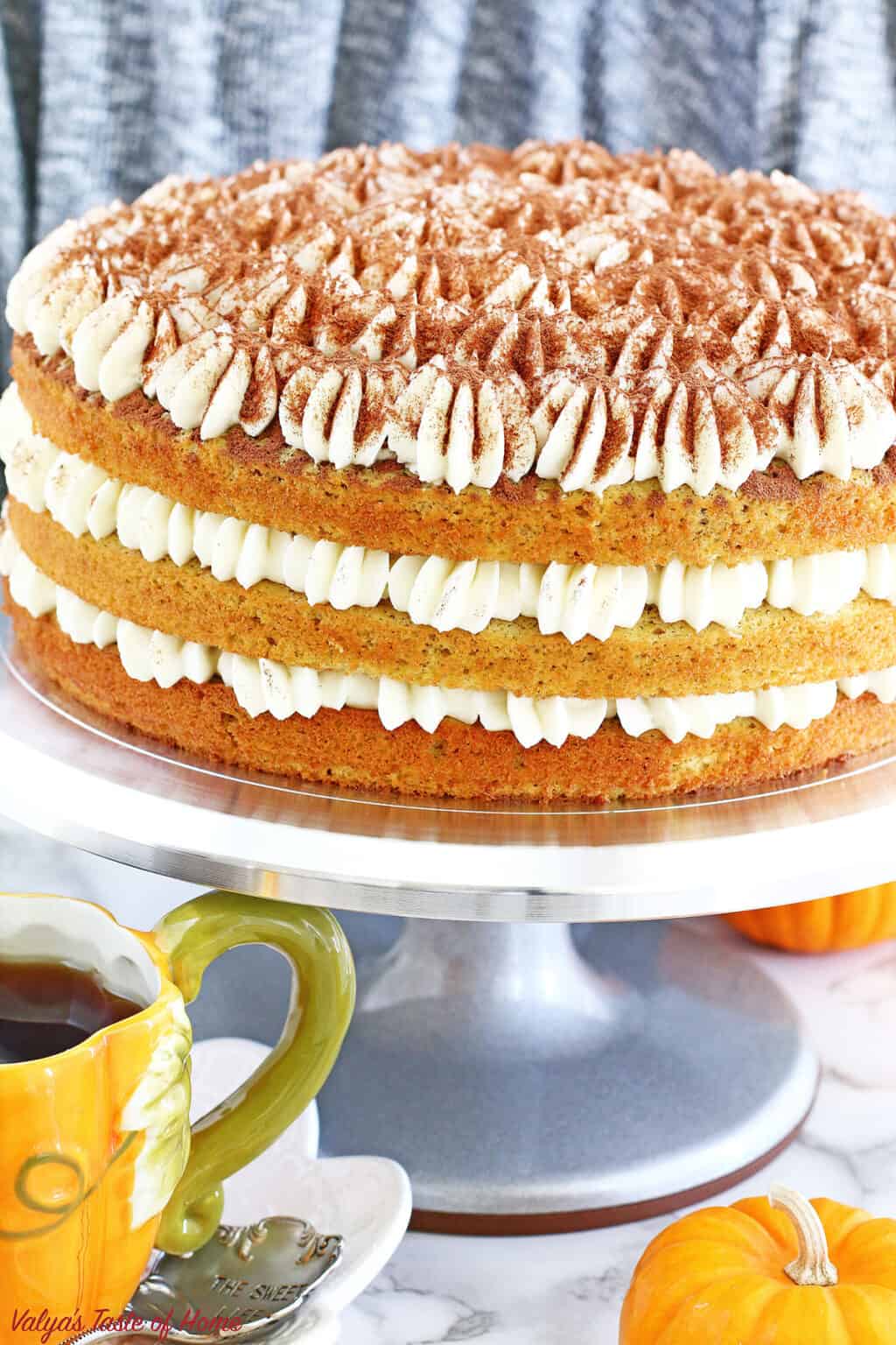 Pumpkin Tiramisu Cake Recipe - Valya's Taste of Home