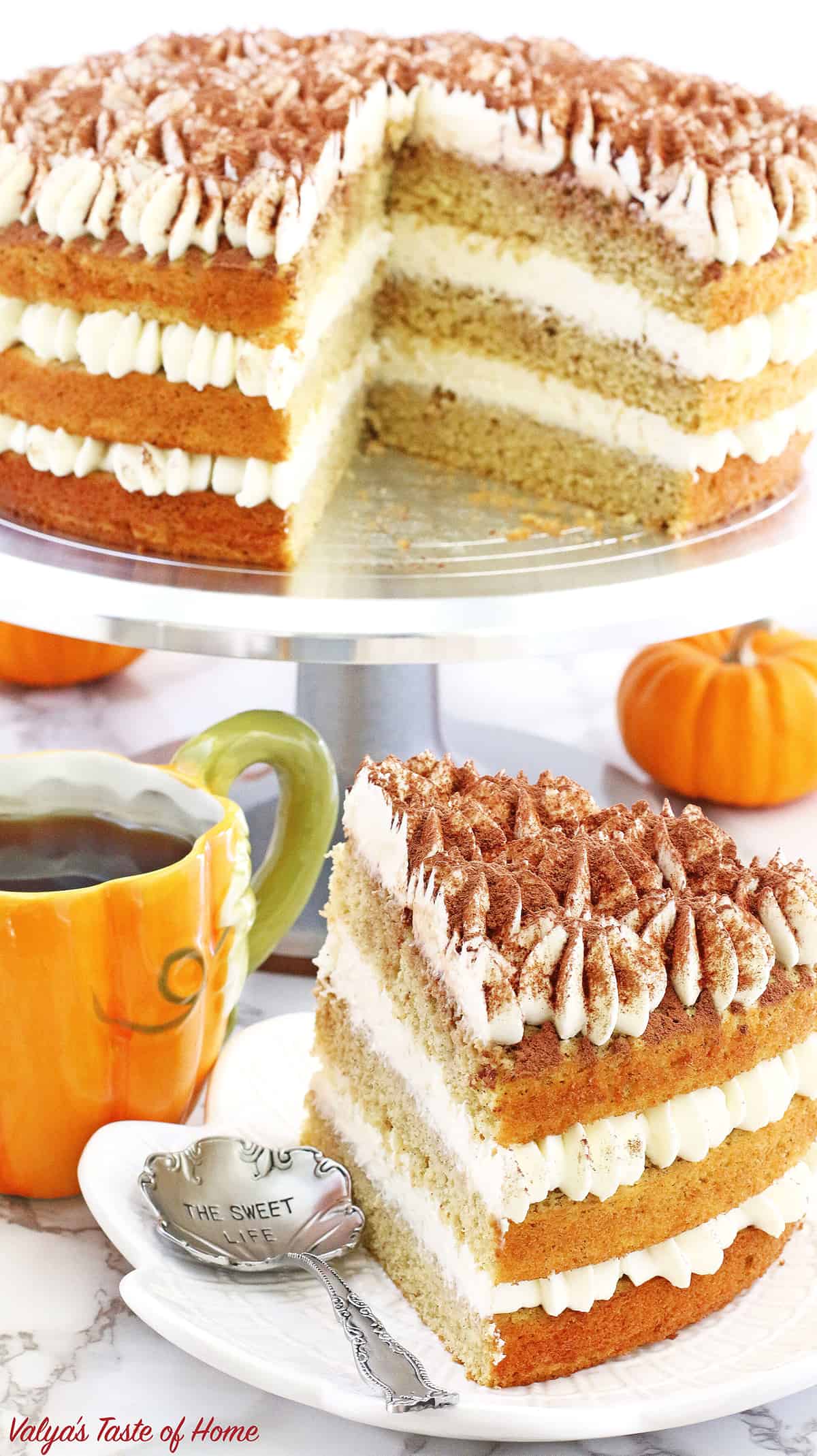 This Pumpkin Tiramisu Cake Recipe is the perfect segue into the colorful Fall and all its delicious flavors season, just as much as S'mores Tiramisu Cake into the summer! It is not overly sweet but is very fluffy, moist, and delicious.