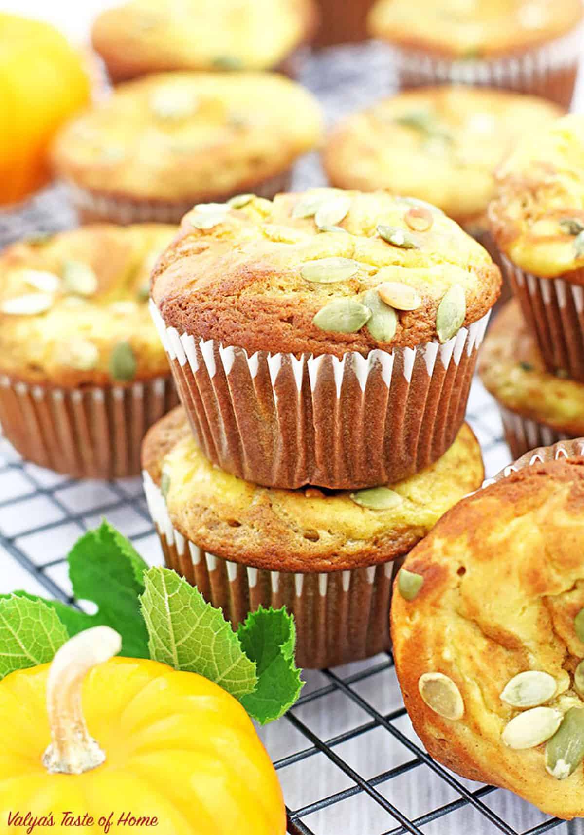 These Pumpkin Cheesecake Muffins have the most delicious flavor combination that perfectly represents fall! They are super moist, pillowy soft, and have cheesecake batter swirled in for the most delicious flavor.