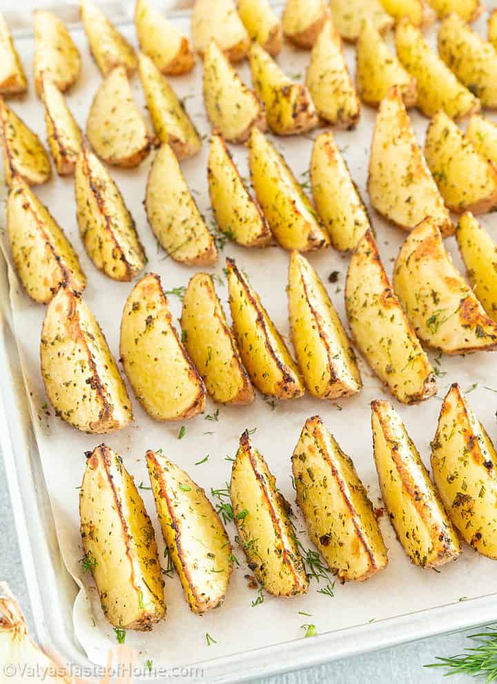 These Baked Potato Wedges are a delicious and easy-to-make side dish that can be enjoyed as part of any meal.