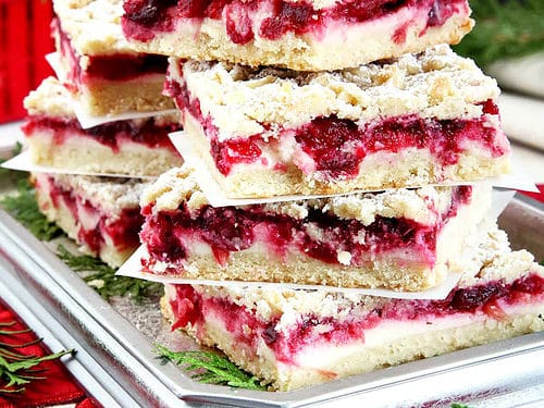 Easy Cheesecake Cranberry Bars (Perfect for the Holidays!)