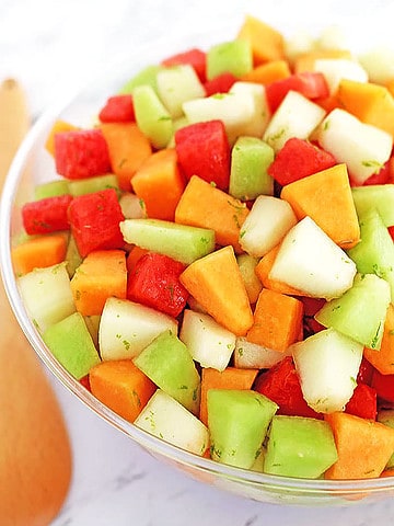 Your delicious Melon Fruit Salad is ready to be served!