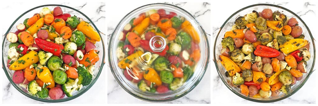 The name says it all! When I say simple, it is effortless, with just a few ingredients. This Simple Roasted Mixed Veggie Recipe is really healthy and nutritious. It's one of those recipes that you can just throw all the ingredients into a bowl, add seasoning to taste, bake, and enjoy!