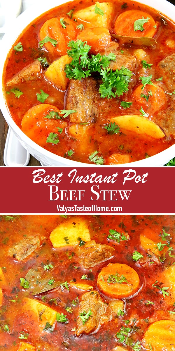 Fall is here, folks! And so is warm comfort food. What can be cozier, hearty, and comforting than a hot bowl of Best Instant Pot Beef Stew on a cold Fall season day to go along with broiled cheese sandwiches? This mouth-watering richness is delicious, savory, and loaded with vegetables.