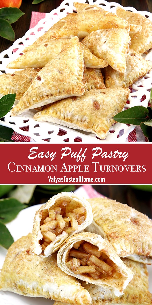 The well-loved flaky puff pastry filled with a simple homemade apple-pie-like filling, and sprinkled with cinnamon sugar makes this treat taste just like the classic apple pie. Minus the hassle of pie making and baking.