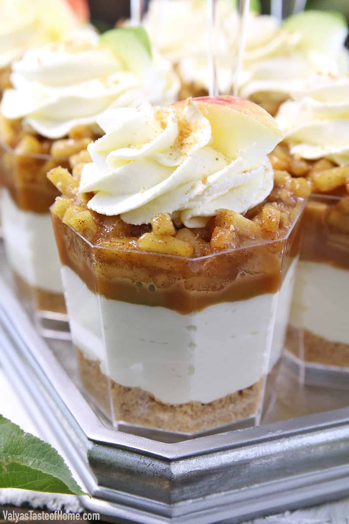 No Bake Caramel Apple Pie Cheesecake Parfaits - Valya's Taste of Home