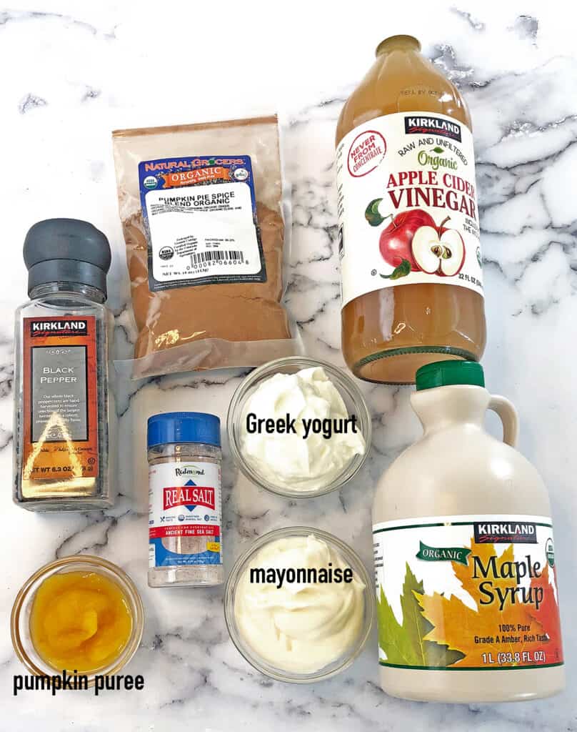 To make it delicious, yet healthier than other coleslaws we'll be using some greek yogurt as the main base for our slaw dressing.